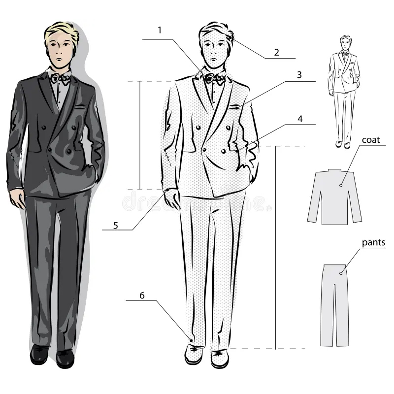 Tailor and client discussing suit design and style in a showroom